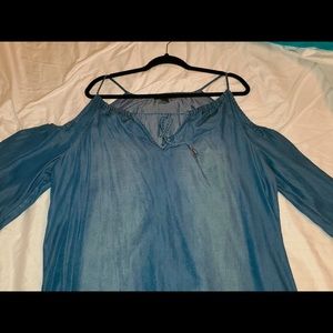 Open  shoulder Denim dress-